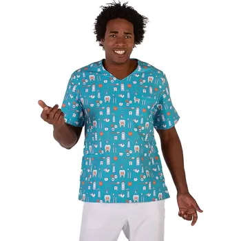 Zdravotnický oděv Gary´s Halena Uni ADA Molares Potisk/Modrá/Bílá barva 3XL