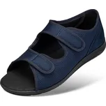 Dámské sandály s pásky na suchý zip, useň i textilie, modrá: 41