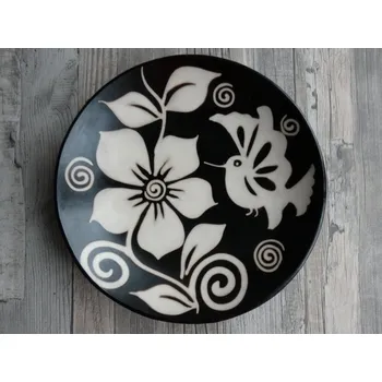 Talíř Dekorativní talíř velký (kolibřík a květ, 25 cm)