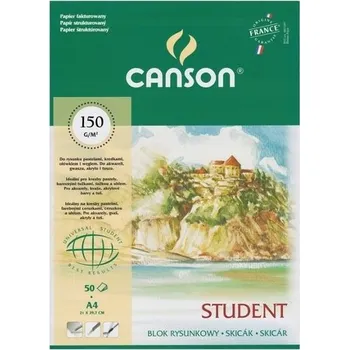 Set školních potřeb Blok rysunkowy A4 50 k. 150g Student na spirali, Canson