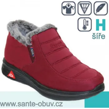 Dámská zdravotní obuv SANTÉ WD/M20 RUBIN vych. obuv vel.36-42, červená - 38