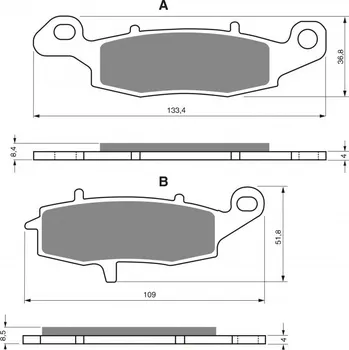 Brzdová destička Brzdové destičky GOLDFREN 124 S33 STREET REAR