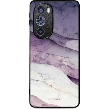 Pouzdro na mobilní telefon Lesklý kryt Mobiwear Glossy - Motorola Edge 30 Pro - G028G - Bílý a fialový mramor (Prémiové lesklé pouzdro, obal, kryt Mobiwear Glossy na mobil Motorola Edge 30 Pro - G028G - Bílý a fialový mramor, materiál Plast + TPU silikon - krytí po všech stranách,)