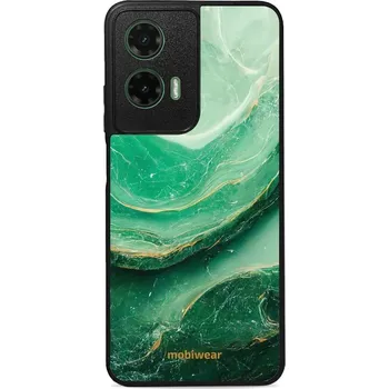 Pouzdro na mobilní telefon Lesklý kryt Mobiwear Glossy - Motorola Moto G35 5G - G023G - Zelený mramor (Prémiové lesklé pouzdro, obal, kryt Mobiwear Glossy na mobil Motorola Moto G35 5G - G023G - Zelený mramor, materiál Plast + TPU silikon - krytí po všech stranách, neošoupatelný)