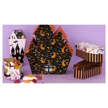 Set školních potřeb Pudełko w kszt. trumny Halloween 12,5 x 6 x 4 cm z masy papierowej BT059C, Decopatch