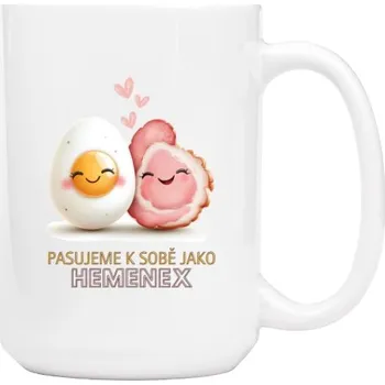 Hrnek velký s potiskem Pasujeme k sobě jako hemenex