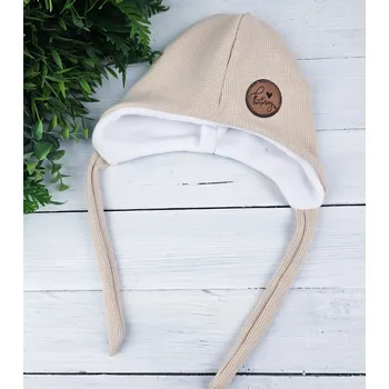 Čepice Kulišárny CAPPUCCINO WAFLE ušanka s fleecem velikost / orientační věk: 1/ 0- 3m