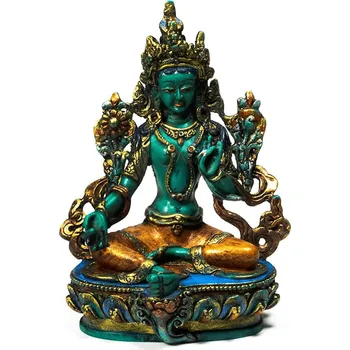 Milujeme Kameny Zelená Tara - ženský Buddha - barevná soška Feng shui 225502
