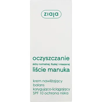 Ziaja, Manuka Leaves Purifying Moisturiser pro vyrovnání a zpevnění s nízkým SPF10 50ml