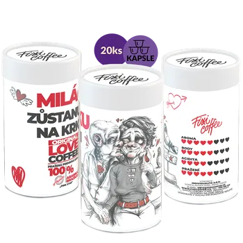 Káva Fixi Cofee Miláčku – zůstanu ti na krku – káva pro zamilované kapsle / papírová tuba / 20 ks