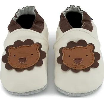 Capáčky CAROZOO Kožené capáčky s koženou podrážkou lvíček 2-3 roky Bílá 24,5