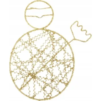 Vánoční dekorace Závěsná vánoční ozdoba 22 cm sněhulák se třpytkami