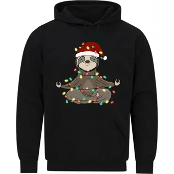 Pánská mikina Pánská mikina Vánoční Lenochod (Velikost: 5XL, Barva: Černá)