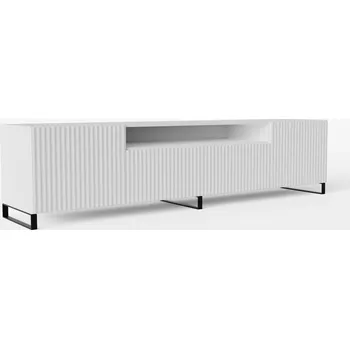 Televizní stolek Televizní stolek s frézováním NOE 200 cm - bílý mat