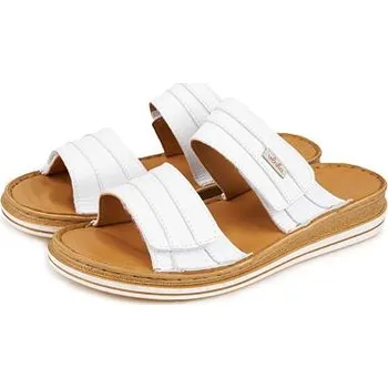 Dámské pantofle Vlnka Dámské široké kožené nazouváky Dolores bílá velikost obuv dospělí 37