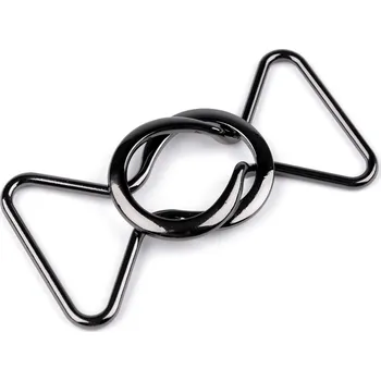 Kovové zapínání, průvlek 35 mm, barva nikl černý