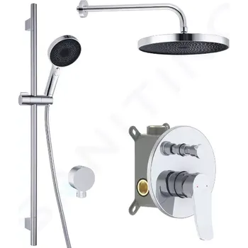 Sprchový set kielle Nefia Baterie pod omítku pro 2 spotřebiče, s příslušenstvím a s tělesem, chrom, 20627SP60