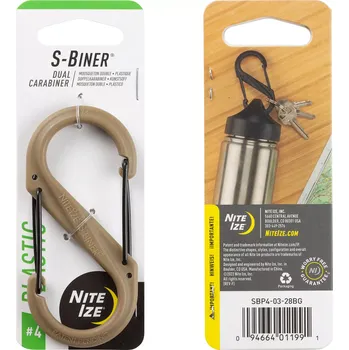 pomocná karabina Nite Ize S-Biner #4 Coyote (Plastová karabina Nite Ize S-Biner #4 Coyote)