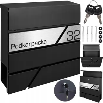 Poštovní schránka Poštovní schránka euroschránka, s vhozem, se schránkou na noviny M-TEC černá