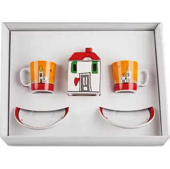 Egan LE CASETTE Sada 2 kávových šálků a cukřenky červená