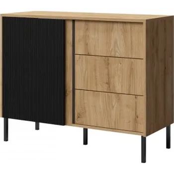 Komoda Komoda Steraen SE05, Barva: dub věčný / dub věčný + černý MIRJAN 5903211385469