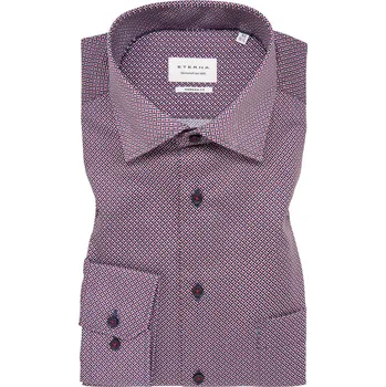 Košile Eterna Modern Fit Print jemný červený vzor velikost: 46, délka rukávu: dlouhý rukáv