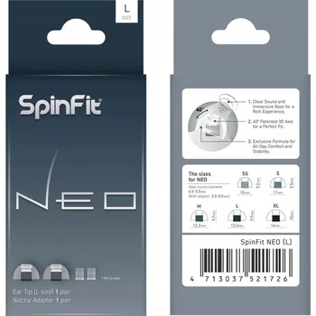 Příslušenství pro čtečku elektronické knihy SpinFit NEO -- Velikost L -- Silikonové nástavce do uší -- Nástupce CP100 / CP100+