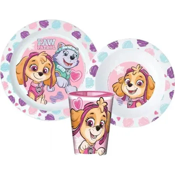 dětská jídelní sada Jídelní sada s pohárkem Paw Patrol Skye