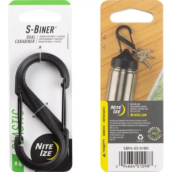 pomocná karabina Nite Ize S-Biner #4 černá (Plastová karabina Nite Ize S-Biner #4 černá)