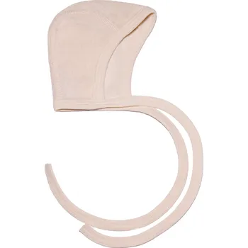 Kojenecká čepice Zavazovací čepička z merino vlny, bavlny a hedvábí béžový melír Cosilana Velikost: 41-43cm (vel 62/68)