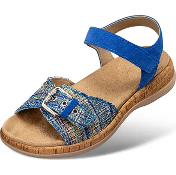 Dámská zdravotní obuv Dámské sandály s nastavitelnými pásky, textilie a useň, modrá-multi: 38