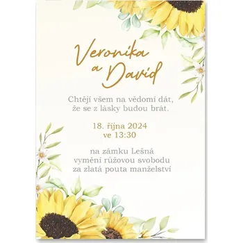 Svatební dekorace Svatební oznámení - A6 - set 3