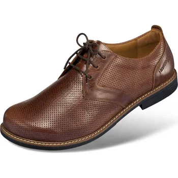 Pánská zdravotní obuv Pánské polobotky s elegantním krátkým šněrováním, hladká useň, tmavě hnědá: 41