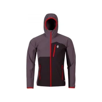 Pánská softshellová bunda High Point VERSA HOODY JACKET iron gate/black XXL; Černá bunda + DÁREK DLE VÝBĚRU!