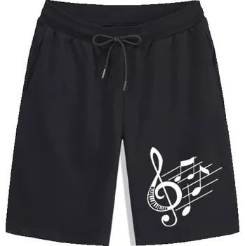 Hudebniny Černé kraťasy s hudebním potiskem - velikost XL