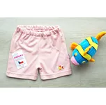 AMÁLKA Bavlněné kraťasy, pudrově růžové, výšivka Velikost: 104-110