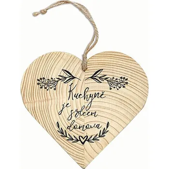 DEKORAČNÍ DŘEVĚNÉ SRDCE KUCHYNĚ JE SRDCEM DOMOVA