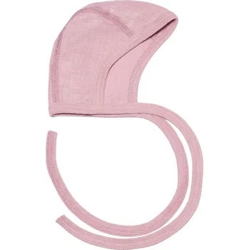 Kojenecká čepice Zavazovací čepička z merino vlny, bavlny a hedvábí růžový melír Cosilana Velikost: 41-43cm (vel 62/68)