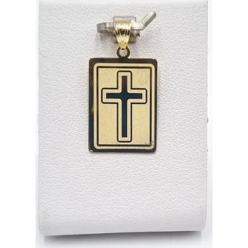 Přívěsek Přívěšek destička s křížkem, 1,16 g, Au 585