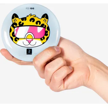 Kempingové nádobí DECATHLON Dětský létající talíř pružný FD100 s tygrem MODRÁ