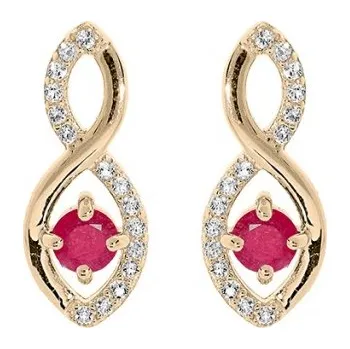 Náušnice Troli Okouzlující pozlacené náušnice s fuchsiovými zirkony PO/SE09089C + 2 měsíce na vrácení zboží