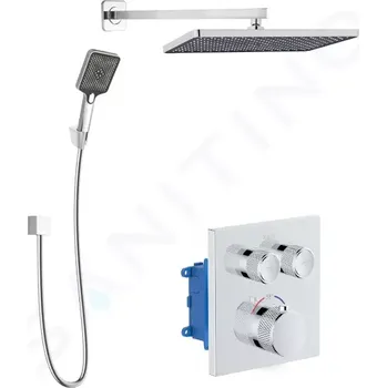 Sprchový set kielle Arkas I Termostatická baterie pod omítku, pro 2 spotřebiče, s příslušenstvím a tělesem, chrom, 20611SPT40