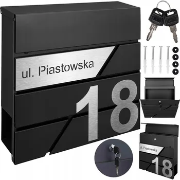 Poštovní schránka Poštovní schránka euroschránka, s vhozem, se schránkou na noviny M-TEC černá