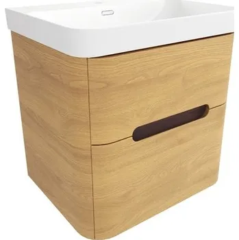 Koupelnový nábytek Koupelnová skříňka s umyvadlem SAT Fusion 57,5x53x45 cm dub medový mat SATFUSION260DMU
