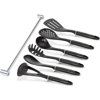 Sada kuchyňského náčiní Berlingerhaus Kuchyňské náčiní s nástěnným držákem 7 ks Royal Black Collection