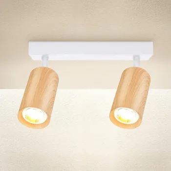 Bodové svítidlo Brilagi - Bodové svítidlo SELE 2xGU10/30W/230V bílá/dekor dubu