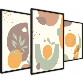 Obraz Plakát Triptych Abstrakce Plakáty Zeleň bez rámu 40 x 50 cm