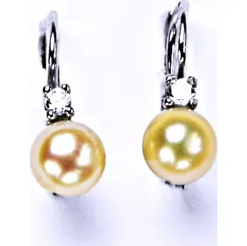 Náušnice Stříbrné náušnice přírodní perla světle lososová - NK1243 (Stříbrné náušnice s přírodní perlou 6 mm)