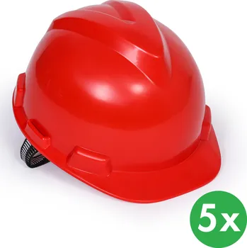 Chránič sluchu Tolsen Ochranná přilba, 4bodová, balení 5 ks, červená