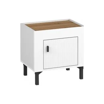 Noční stolek Noční stolek Nivorta NV11, Barva: bílá / bíla + dub whisky MIRJAN 5903211354427